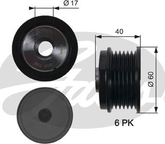 Gates OAP7154 - Kasnak, alternator, sərbəst dönərli mufta furqanavto.az