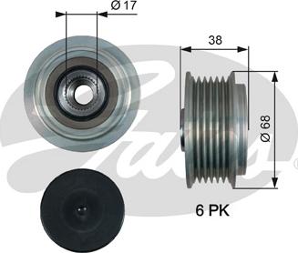 Gates OAP7185 - Kasnak, alternator, sərbəst dönərli mufta www.furqanavto.az