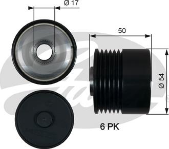 Gates OAP7188 - Kasnak, alternator, sərbəst dönərli mufta furqanavto.az