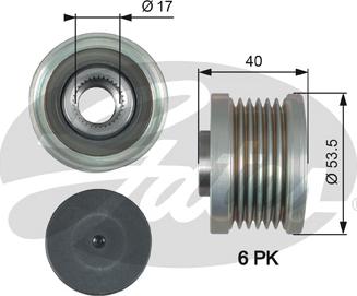 Gates OAP7179 - Kasnak, alternator, sərbəst dönərli mufta furqanavto.az