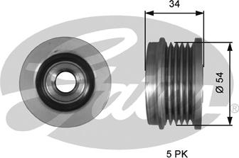 Gates OAP7220 - Kasnak, alternator, sərbəst dönərli mufta furqanavto.az