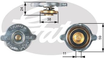 Gates RC119 - Mühürləmə qapağı, radiator furqanavto.az