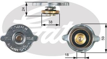 Gates RC115 - Mühürləmə qapağı, radiator furqanavto.az