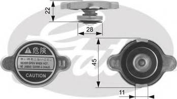 Gates RC128 - Mühürləmə qapağı, radiator furqanavto.az