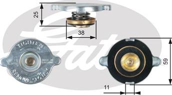 Gates RC122 - Mühürləmə qapağı, radiator furqanavto.az