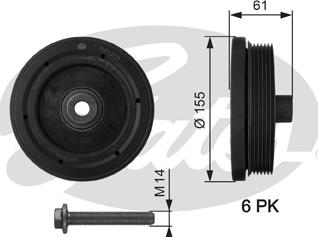 Gates TVD1021A - Kəmər kasnağı, krank mili furqanavto.az