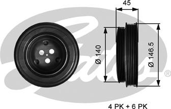 Gates TVD1138 - Kəmər kasnağı, krank mili furqanavto.az