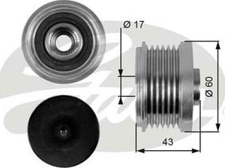 GATES-AU OAP7059 - Kasnak, alternator, sərbəst dönərli mufta furqanavto.az