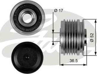 GATES-AU OAP7064 - Kasnak, alternator, sərbəst dönərli mufta furqanavto.az