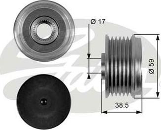 GATES-AU OAP7063 - Kasnak, alternator, sərbəst dönərli mufta furqanavto.az