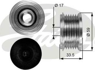 GATES-AU OAP7080 - Kasnak, alternator, sərbəst dönərli mufta furqanavto.az