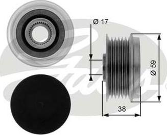 GATES-AU OAP7039 - Kasnak, alternator, sərbəst dönərli mufta furqanavto.az