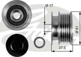 GATES-AU OAP7108 - Kasnak, alternator, sərbəst dönərli mufta furqanavto.az