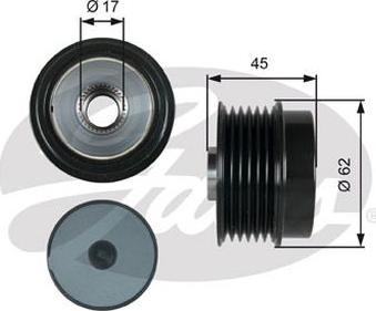 GATES-AU OAP7180 - Kasnak, alternator, sərbəst dönərli mufta furqanavto.az