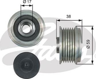 GATES-AU OAP7177 - Kasnak, alternator, sərbəst dönərli mufta www.furqanavto.az