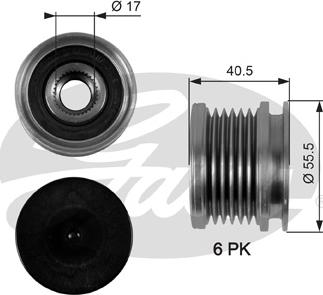 GATES-SEA OAP7040 - Kasnak, alternator, sərbəst dönərli mufta furqanavto.az