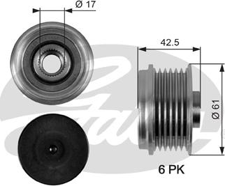 GATES-SEA OAP7043 - Kasnak, alternator, sərbəst dönərli mufta furqanavto.az