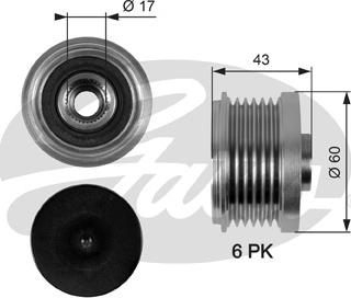 GATES-SEA OAP7059 - Kasnak, alternator, sərbəst dönərli mufta furqanavto.az