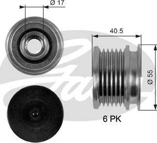 GATES-SEA OAP7057 - Kasnak, alternator, sərbəst dönərli mufta furqanavto.az