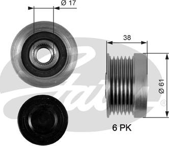 GATES-SEA OAP7036 - Kasnak, alternator, sərbəst dönərli mufta furqanavto.az