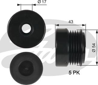 GATES-SEA OAP7031 - Kasnak, alternator, sərbəst dönərli mufta furqanavto.az