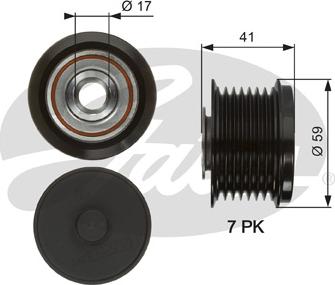 GATES-SEA OAP7078 - Kasnak, alternator, sərbəst dönərli mufta furqanavto.az