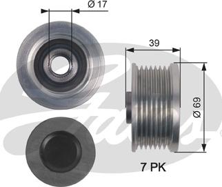 GATES-SEA OAP7149 - Kasnak, alternator, sərbəst dönərli mufta furqanavto.az