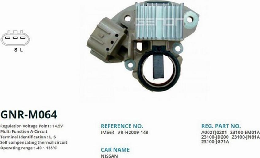 Genon GNR-M064 - Alternator furqanavto.az