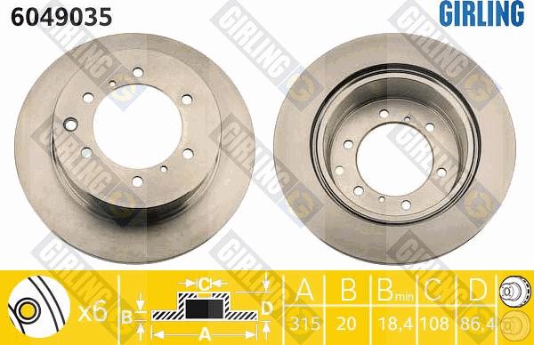 Girling 6049035 - Əyləc Diski furqanavto.az