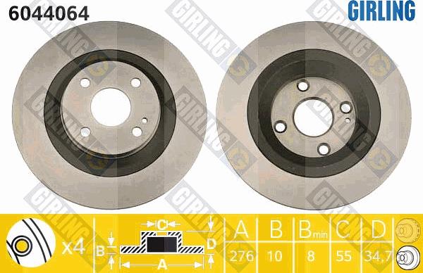 Girling 6044064 - Əyləc Diski furqanavto.az