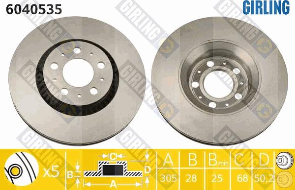 Girling 6040535 - Əyləc Diski furqanavto.az