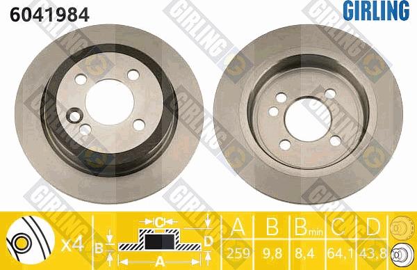 Girling 6041984 - Əyləc Diski furqanavto.az