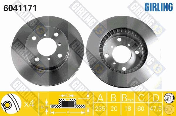 Girling 6041171 - Əyləc Diski furqanavto.az