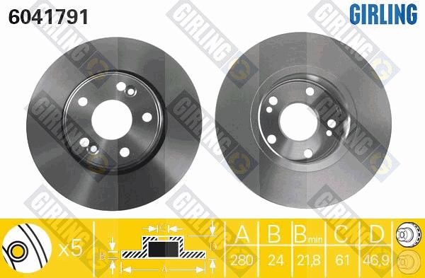 Girling 6041791 - Əyləc Diski furqanavto.az