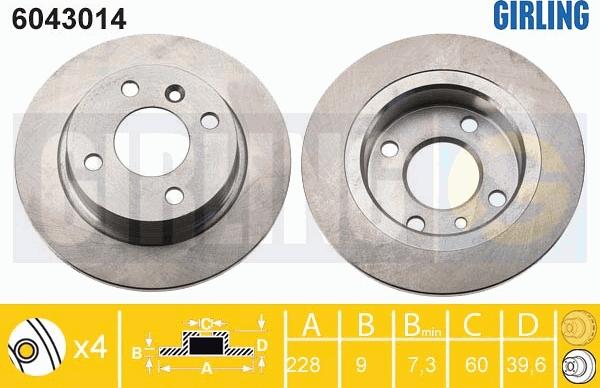 Girling 6043014 - Əyləc Diski furqanavto.az