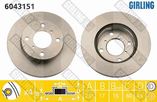 Girling 6043151 - Əyləc Diski furqanavto.az