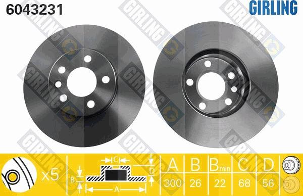 Girling 6043231 - Əyləc Diski furqanavto.az