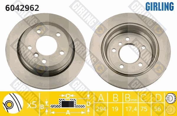 Girling 6042962 - Əyləc Diski furqanavto.az