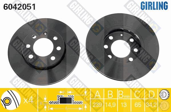 Girling 6042051 - Əyləc Diski furqanavto.az