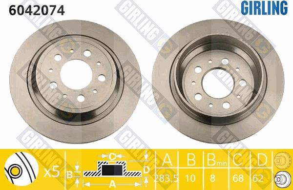 Girling 6042074 - Əyləc Diski furqanavto.az