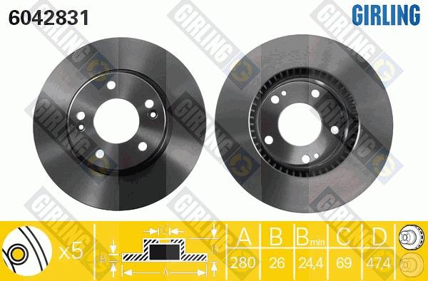 Girling 6042831 - Əyləc Diski furqanavto.az