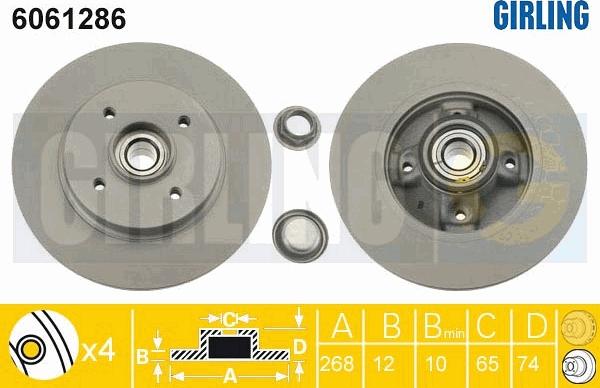 Girling 6061286 - Əyləc Diski furqanavto.az