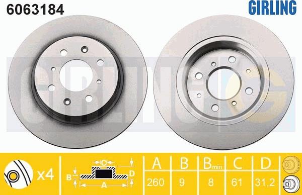 Girling 6063184 - Əyləc Diski furqanavto.az