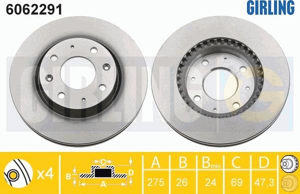 Girling 6062291 - Əyləc Diski furqanavto.az