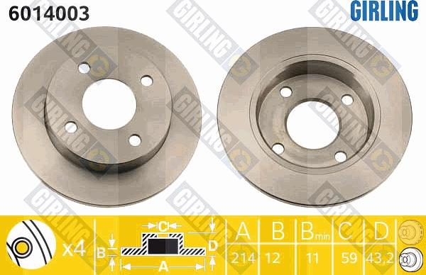 Girling 6014003 - Əyləc Diski furqanavto.az