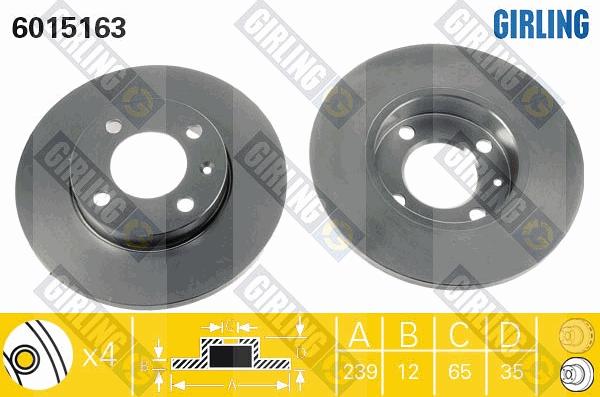 Girling 6015163 - Əyləc Diski furqanavto.az