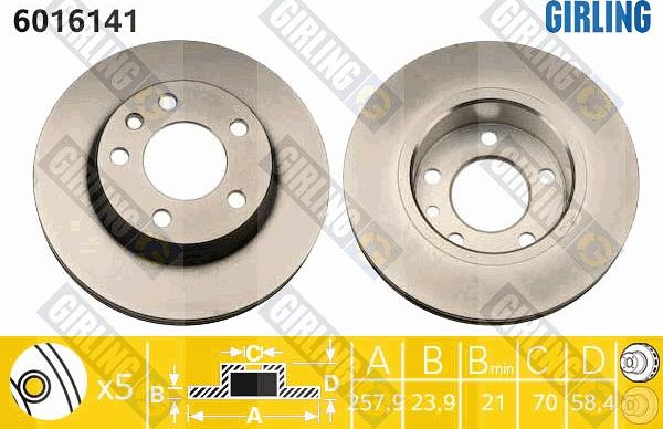 Girling 6016141 - Əyləc Diski furqanavto.az