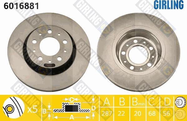 Girling 6016881 - Əyləc Diski furqanavto.az