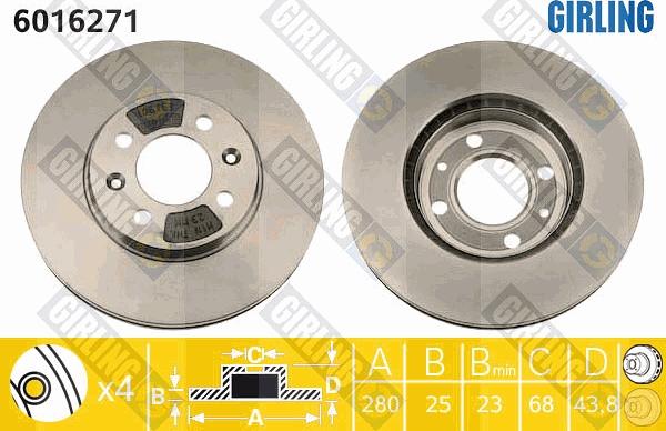 Girling 6016271 - Əyləc Diski furqanavto.az