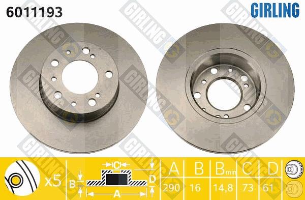 Girling 6011193 - Əyləc Diski furqanavto.az